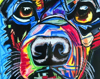 Colorful Labrador Dog Art | Modern Animal Canvas Print