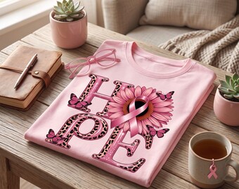 Pink Leopard "Hope" Sunflower T-Shirt