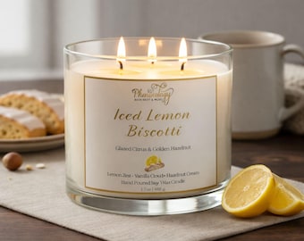 Iced Lemon Biscotti 3-Wick Soy Candle