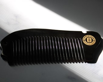 Black Buffalo Horn Beard and Hair Comb