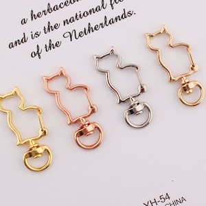 42mm×20mm cat swivel clasp key clasp swlvel snap hook key chain swivel clasp cute cliasp push gate clasp  hardware supplies 4-10-20pcs