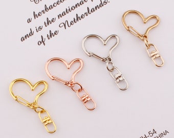 43mm×24mm heart shape swivel clasp swivel key ring clasp DIY hook lobster clasps swivel clip push gate hook trigger snap hook 4-10-20pcs