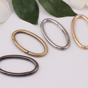 50mm inner 2&quot; oval spring o ring clasps metal o rings round ring spring gate ring purse o ring push gate snap hook 2-4-10pcs