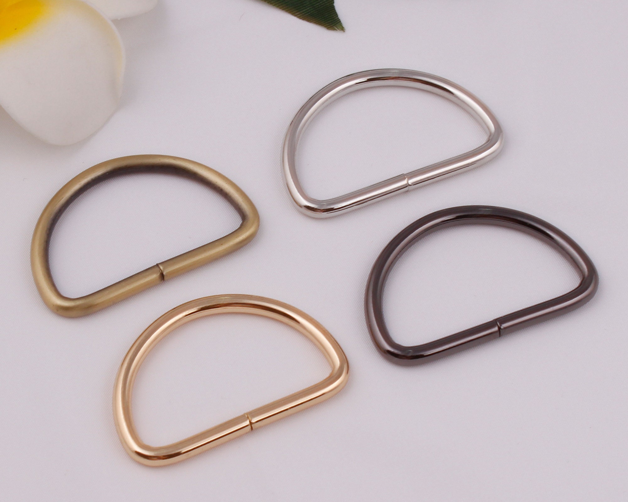 CRAFTMEMORE 6pcs D-Ring Findings Purse Belt Strap Loop Quality Finish Purse  Making D Rings SCD1