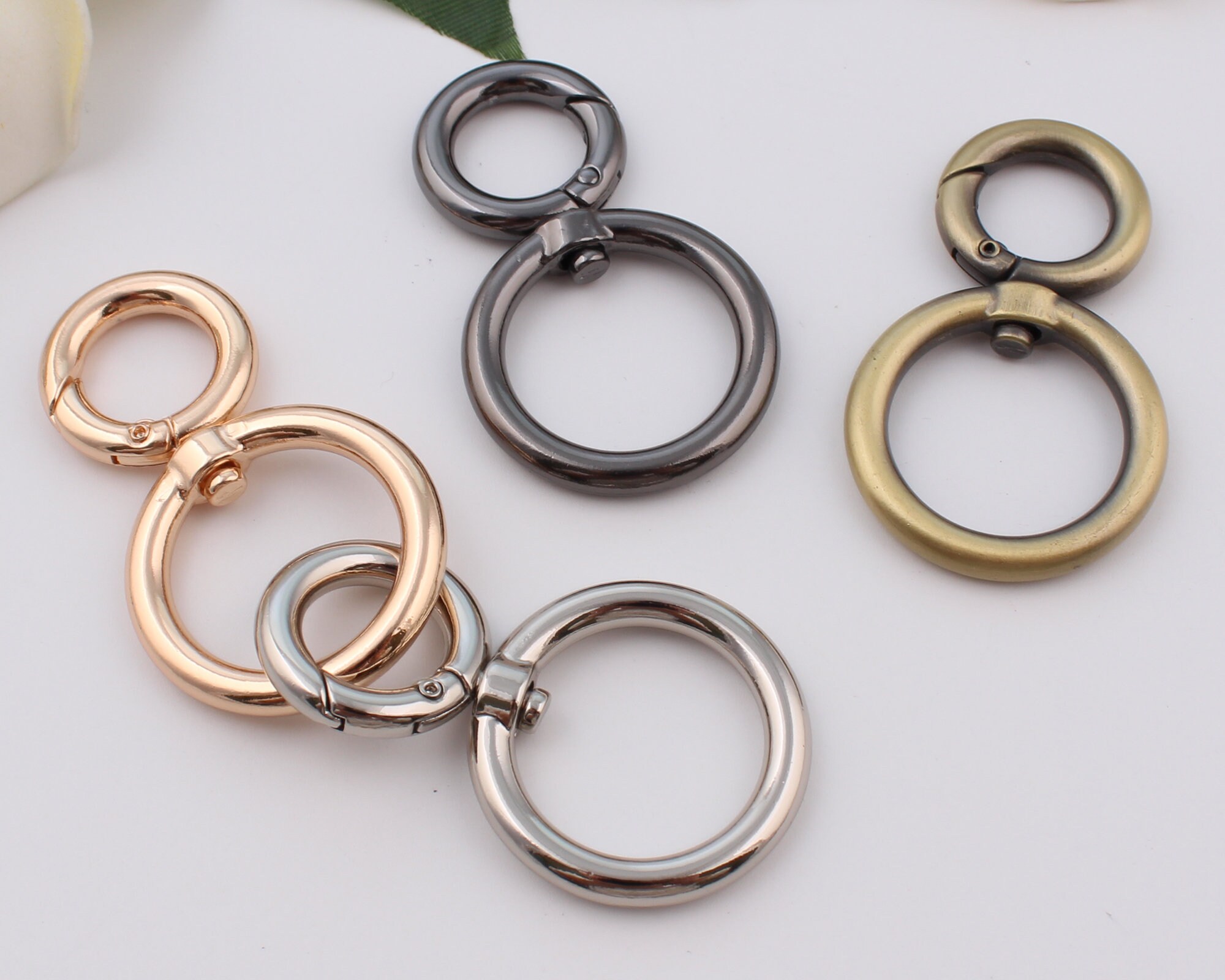 10 Moschettoni Ovali In Metallo - Per Borse, Cinturini E Portachiavi, Dimensioni 46mm