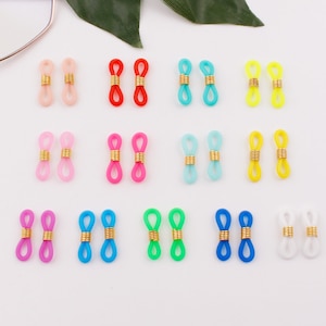 Eyeglass Chain Ends Eyeglass chain holders Silicone Loops eyeglass grip components 10-20-50pcs