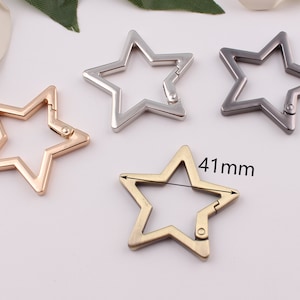 41mm Star spring ring clasps metal o rings star ring spring gate ring purse o ring push gate snap hook 2-4-10pcs