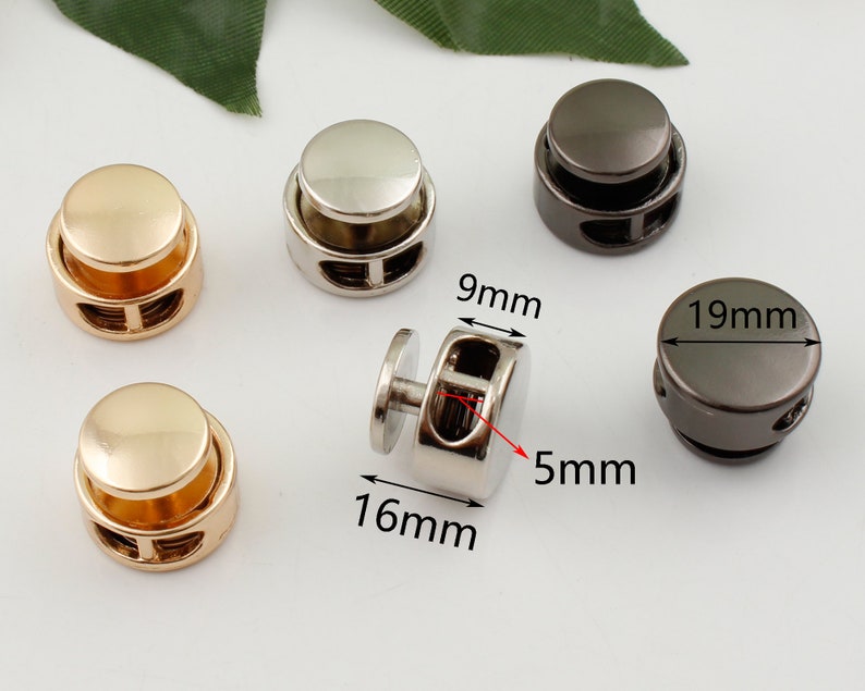 metal cord lock two holes cord lock stopper cord stopper cord-lock spring cord stop toggle stopper black cord lock 2-4-10 pcs image 2