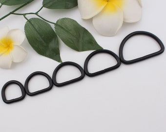 20mm-50mm matte black  d ring buckle non welded dee ring purse d ring bag d ring accessories open d ring strap rings bag hardware 2-4-10 pcs