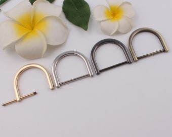 38mm Inner metal d ring horseshoe d ring screw d ring bag connector u shape ring bag hardware bag clasp screw shackle d rings 2-4-10 pcs