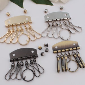 48mm（6 hook）key holder，Key wallet holder，keychain，Pocket key holder, Key pouch,keychain hardware，key case hardware 1-2-5 pcs