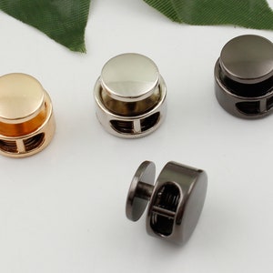 metal cord lock two holes cord lock stopper cord stopper cord-lock spring cord stop toggle stopper black cord lock 2-4-10 pcs
