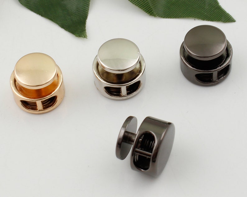 metal cord lock two holes cord lock stopper cord stopper cord-lock spring cord stop toggle stopper black cord lock 2-4-10 pcs image 1