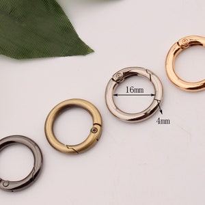 5/8 inch 16mm inner round spring o ring clasps metal o rings round ring spring gate ring purse o ring push gate snap hook 2-4-10pcs