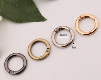 5/8 inch 16mm inner round spring o ring clasps metal o rings round ring spring gate ring purse o ring push gate snap hook 2-4-10pcs