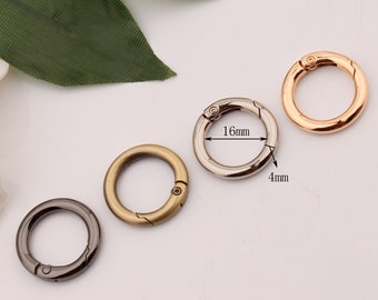 5/8 pouces 16mm intérieur au printemps rond o anneau fermoirs métal o anneaux anneau rond anneau de ressort anneau bourse o anneau push gate snap hook 2-4-10pcs