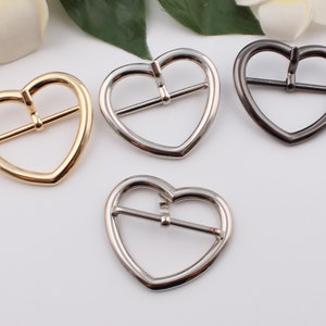 38mm inner 1.5“ heart shape belt buckle strap buckle adjuster buckle webbing buckle purse single prong buckle bag purse hardware 2-4-10pcs