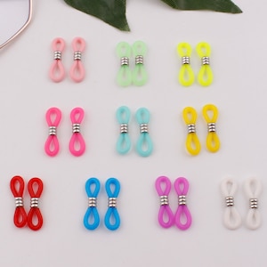 Eyeglass Chain Ends Eyeglass chain holders Silicone Loops eyeglass grip components 10-20-50pcs