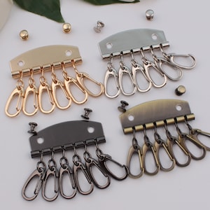 48mm（6 hook）key holder，Key wallet holder，keychain，Pocket key holder, Key pouch,keychain hardware，key case hardware 1-2-5 pcs