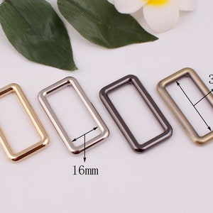 38mm interior 1.5 &quot; rectángulo de metal hebilla rectangular anillos bolsa de cierre bolsa cierre bolso correa cinturón bolso correa hardware 2-4-10 piezas