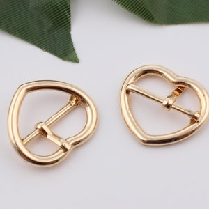 19mm inner 3/4 heart shape belt buckle strap buckle adjuster buckle webbing buckle purse single prong buckle bag purse hardware 2-4-10pcs light gold