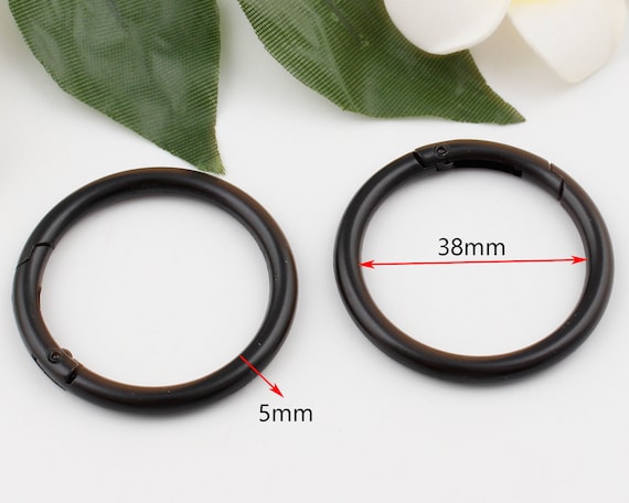 16mm-38mm Matte Black Spring O Ring Clasps Metal O Rings Round