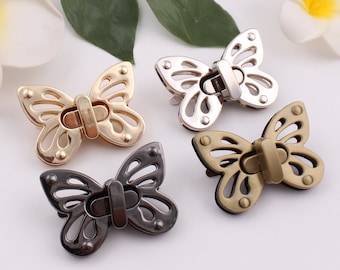 butterfly bag lock purse lock purse twist lock metal lock turn lock press lock purse clasp clutch lock bag purse hardware 50mm×36mm 1-2-5pcs