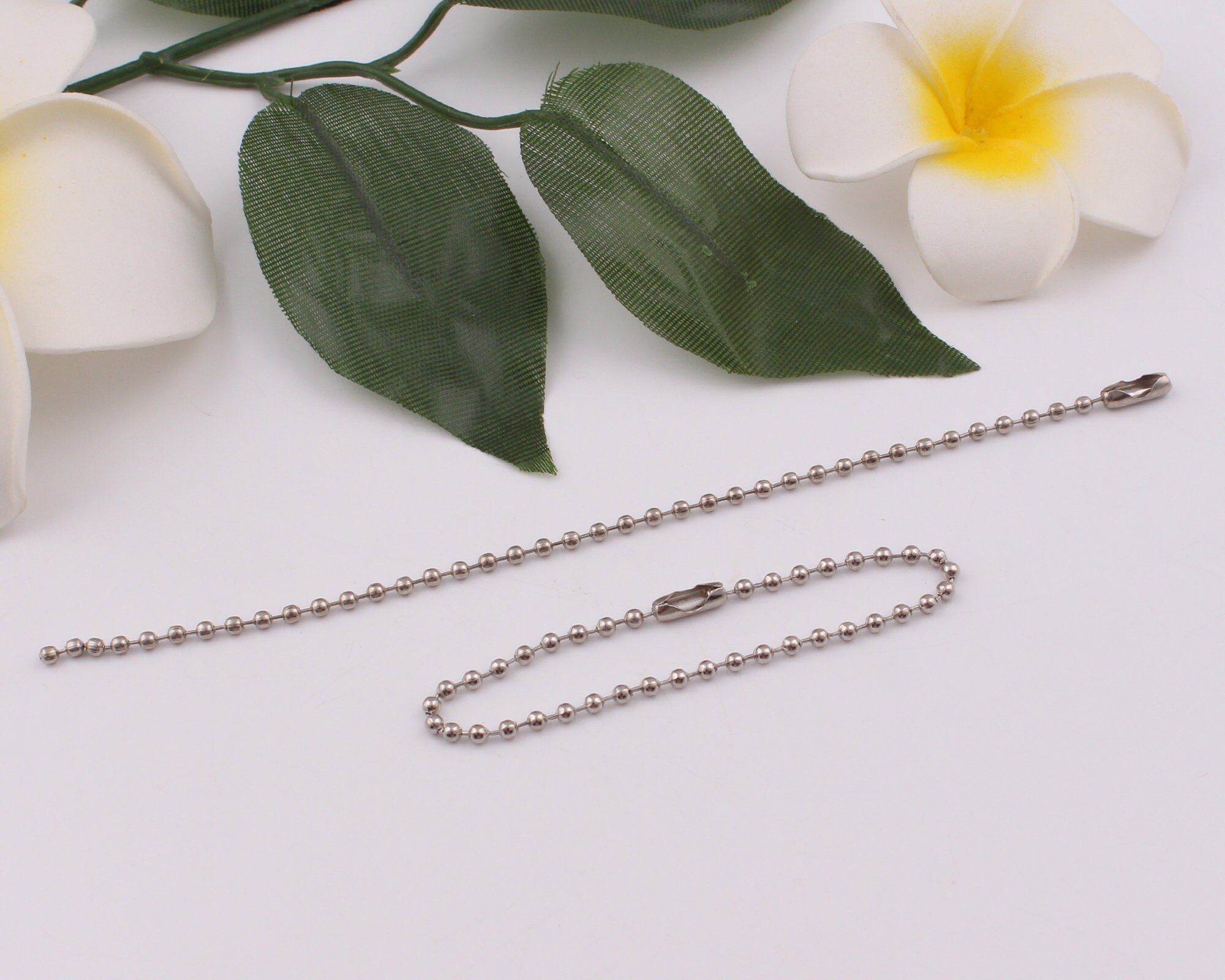 2mm Wide and 15cm Length Metal Ball Chain Bead Connector Keyring
