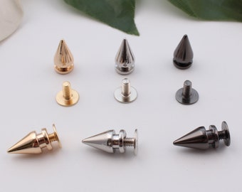 7 mm × 13 mm puntas de bala de metal tornillo remache punk punta cono espárragos espárragos remache de cuero espárragos remache remache monedero bolso collar de perro hardware