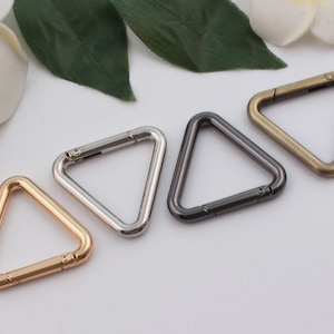 1.25 inch 32mm inner triangle spring ring clasps metal triangle rings o ring spring gate ring purse o ring push gate snap hook 2-4-10pcs
