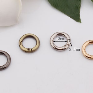1/2 inch 13mm inner round spring o ring clasps metal o rings round ring spring gate ring purse o ring push gate snap hook 2-4-10pcs