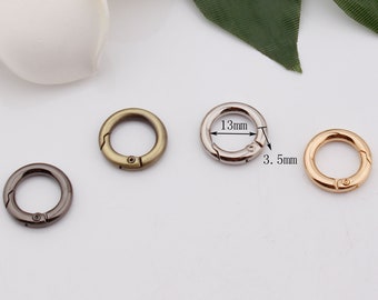 1/2 inch 13mm inner round spring o ring clasps metal o rings round ring spring gate ring purse o ring push gate snap hook 2-4-10pcs