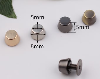 5mm metal purse feet bag feet handbag feet screw rivets handbag studs bag screw shackles leathercraft bag purse hardware supply 4-8 pcs