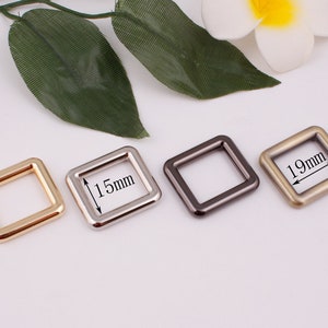 19mm interior 3/4 &quot; rectángulo de metal hebilla rectangular anillos bolsa de cierre bolsa cierre bolso correa cinturón bolso correa hardware 2-4-10 piezas