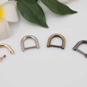 19mm Inner metal d ring horseshoe d ring screw d ring bag connector u shape ring bag hardware bag clasp screw shackle d rings 2-4-10 pcs