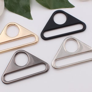 50mm inner 2“ triangle buckle triangle double ring strap connector buckle webbing slide suckle loop buckle bag webbing hardware