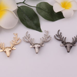 59mm×49mm metal deer head bag label deer shape purse label personalized labels leather badge handbags purse deer bag hardware 1-2-5-10 pcs