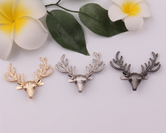 59mm×49mm Metal Deer Head Bag Label Deer Shape Purse Label