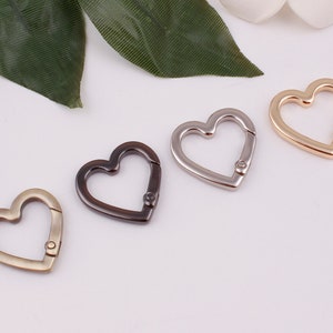 25mm×25mm heart spring ring clasps metal o rings round ring spring gate ring purse o ring push gate snap hook 2-4-10pcs