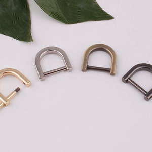 15mm Inner metal d ring horseshoe d ring screw d ring bag connector u shape ring bag hardware bag clasp screw shackle d rings 2-4-10 pcs