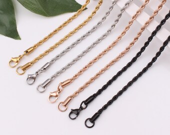 3mm 18"-20"-24"stainless steel necklace,stainless steel chain,necklaces for men, necklace for women, fashion necklaces