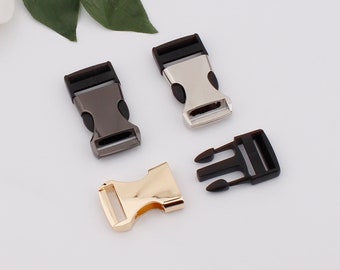 Lot De 4 Boucles Enfichables Plastique à Déclenchement Latéral 25 Mm - Noir - Neuf