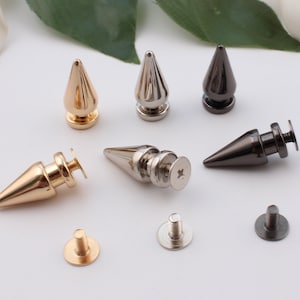 9mm × 20mm Metallkugel Spikes Schraubniete Punk Spike Kegel Nieten Nieten Lederniete Nieten Screwback Nieten Handtasche Handtasche Hundehalsband Hardware