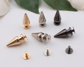 9 mm × 20 mm puntas de bala de metal tornillo remache punk punta cono espárragos espárragos cuero remache espárragos tornillo remache monedero bolso collar de perro hardware