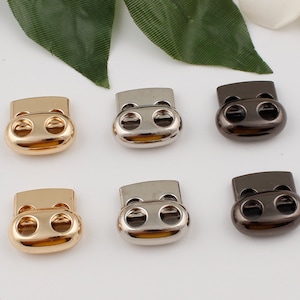 metal cord lock two holes cord lock stopper cord stopper cord-lock spring cord stop toggle stopper black cord lock 2-4-10 pcs