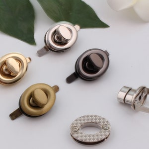 oval bag lock purse lock purse twist lock metal lock turn lock press lock purse clasp clutch lock bag purse hardware 26mm×20mm 1-2-5 pcs