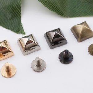 10mm metal purse feet bag feet handbag feet screw rivets handbag studs bag screw shackles leathercraft bag purse hardware supply 4-8 pcs