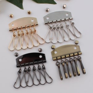 48mm（6 hook）key holder，Key wallet holder，keychain，Pocket key holder, Key pouch,keychain hardware，key case hardware 1-2-5 pcs