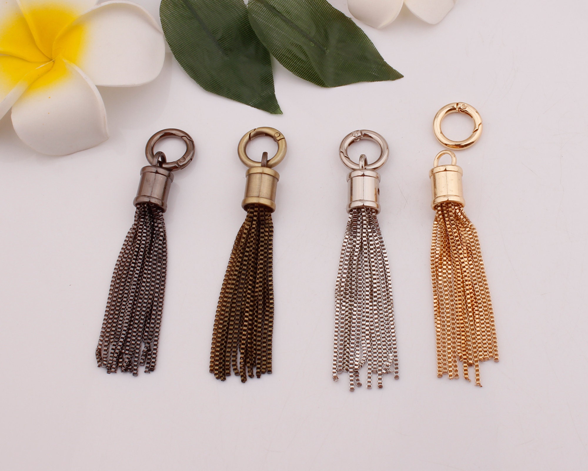 100pcs Key Chain Rings Bulk Tassel Keychain Lobster Claw Clasp