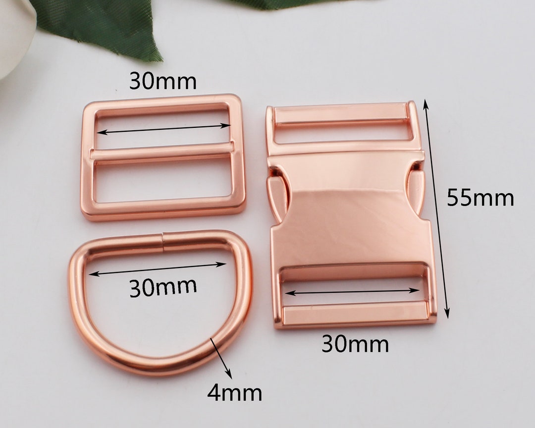 30mm Inner Wide, Rose Gold Side Release Buckle,triglide, D-ring Set ...